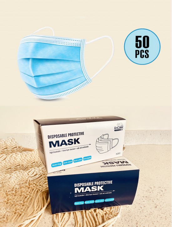 Disposable 3-Ply Protective Mask (50 Pcs)